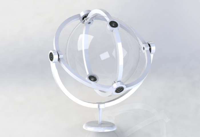 SolidWorks render of the 3 axes CubSat gimbal