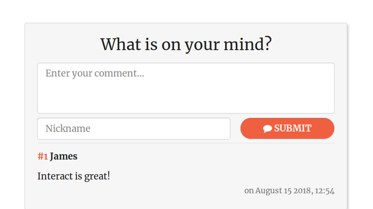 Interact PHP - comment system